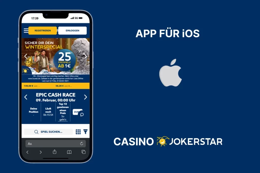 Jokerstar iOS-App für Online-Kasino