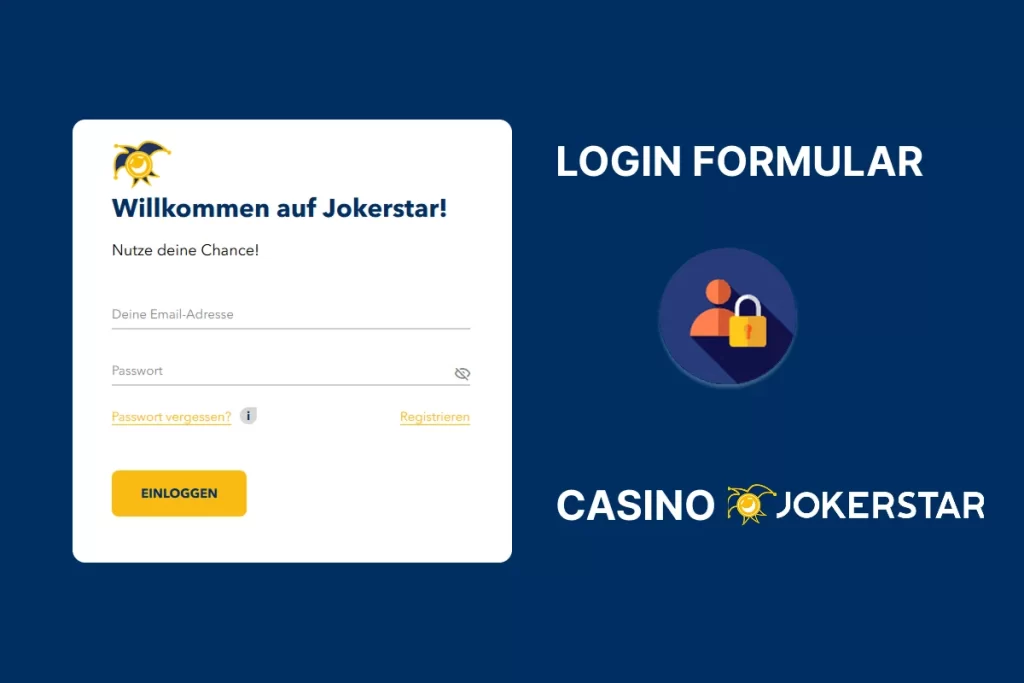 Jokerstar Casino Anmeldeformular auf der offiziellen Website