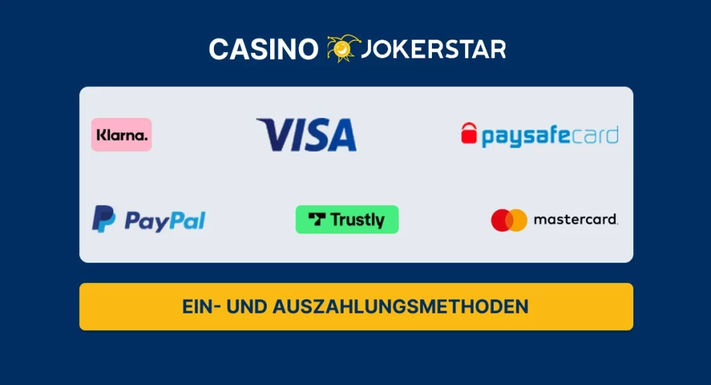 Verfügbare Jokerstar-Zahlungsmethoden für Deutsche